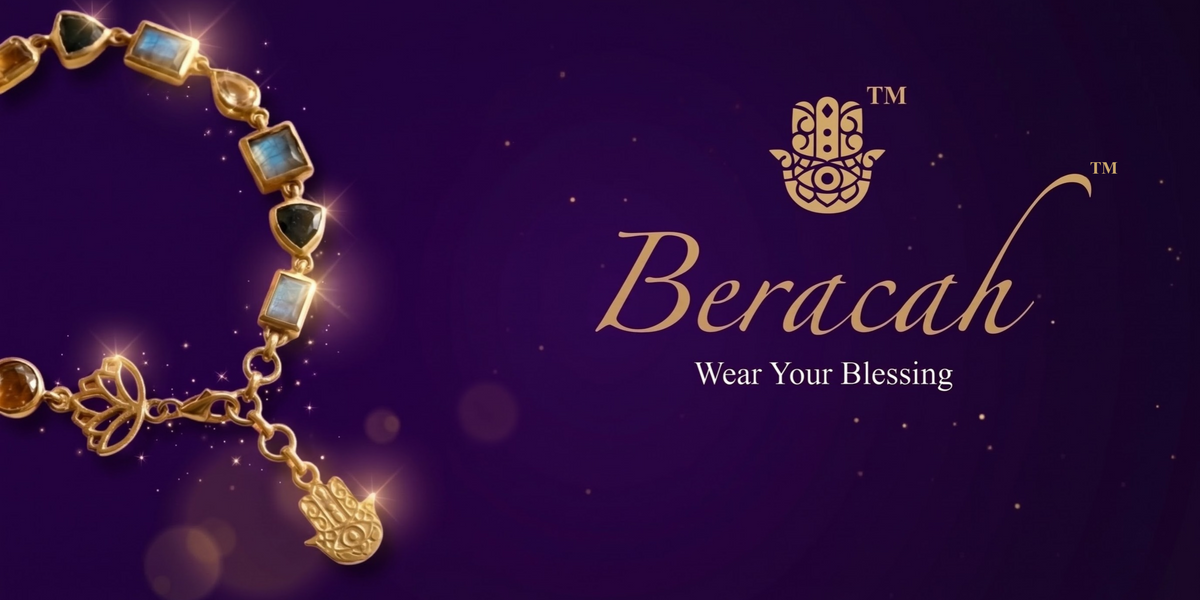 Maanya Kohli's Beracah collection of intention-led crystal bracelets, combining carefully selected gemstones and symbolic lotus charms in elegant designs.